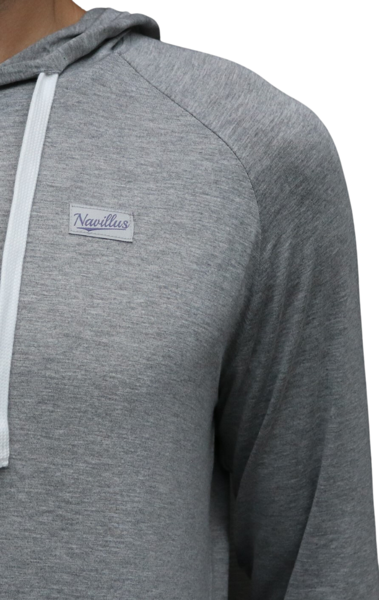 Front logo of the Classic Midweight Bamboo Hoodie.
