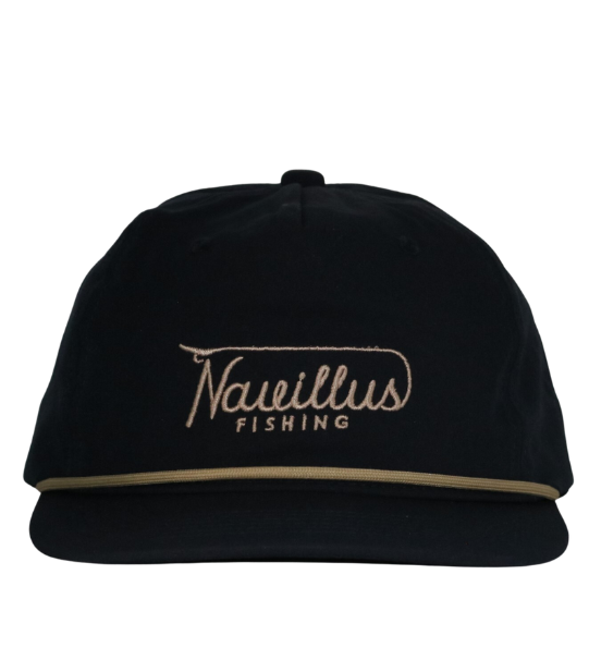 Front view of the Navillus fishing navy rope cap.