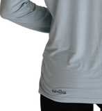 Back logo of the Breezy Blue Women's Lightweight Long Sleeve Shirt.