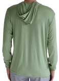 Back of the Tarpon Crossover Hoodie in Fairway Green.
