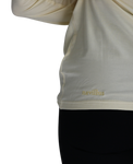 Back logo of the Pastel Yellow Women's Lightweight Long Sleeve Shirt.