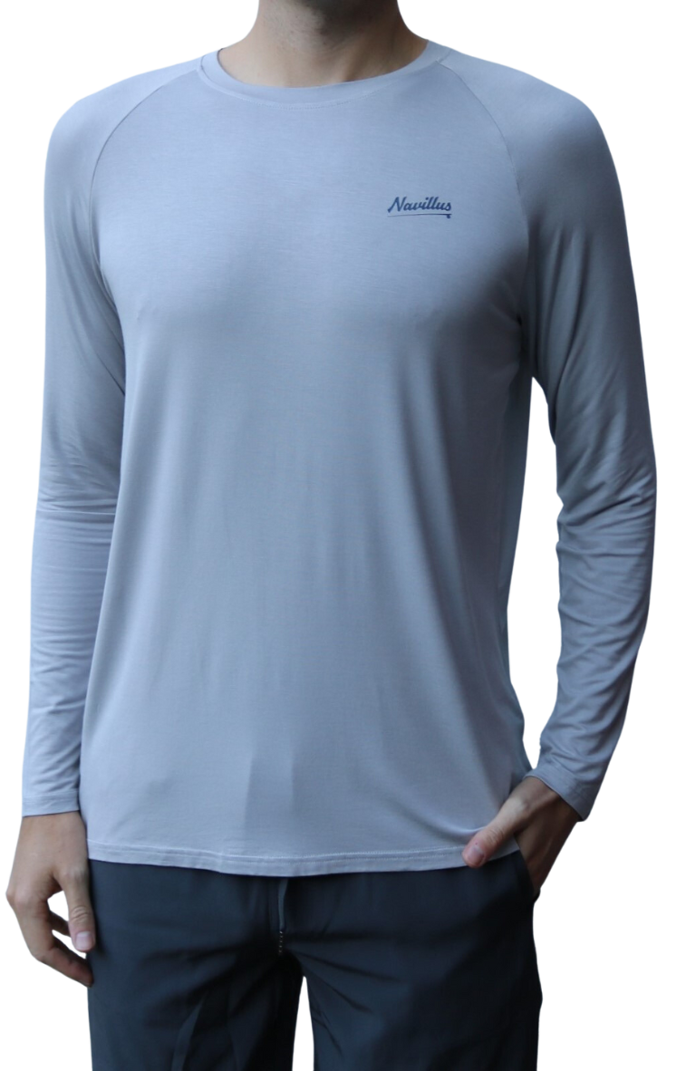 Front of the Classic Fly Lightweight Long Sleeve Shirt in Grey.