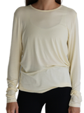 Front of the Pastel Yellow Women's Lightweight Long Sleeve Shirt.