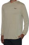 Front of the Tarpon Crossover Bamboo Hoodie in Wheat.
