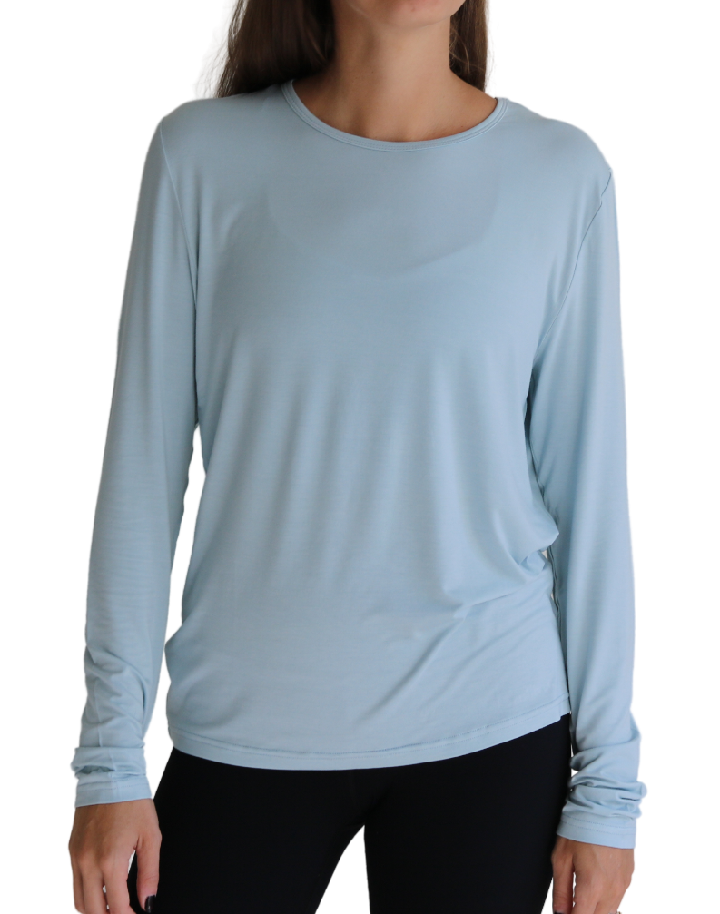 Picture of the Breezy Blue Women's Lightweight Long Sleeve Shirt.