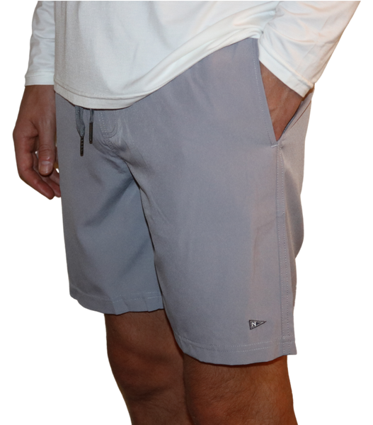 Front of the Bamboo Lined Sabalo Fishing Shorts. These fishing shorts are perfect for long days on the water.