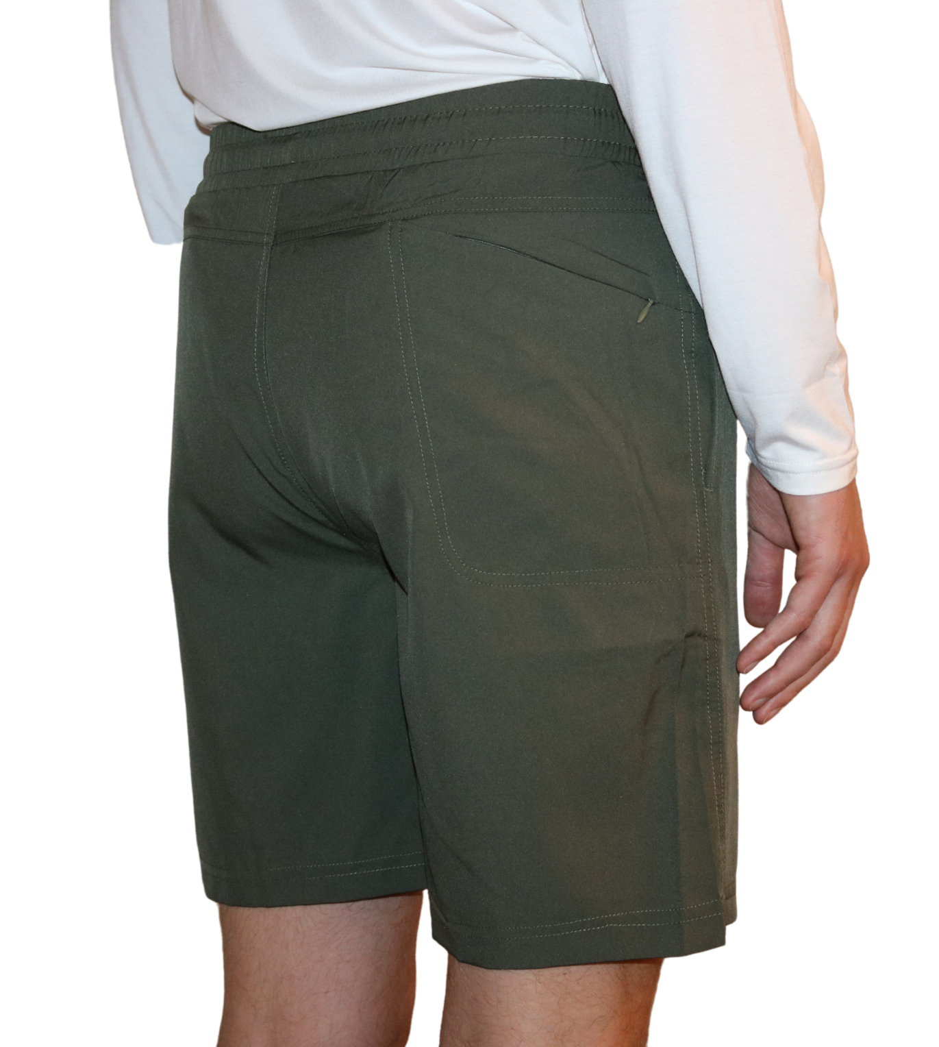 Back of the Bamboo Lined Sabalo Fishing Shorts. These fishing shorts are perfect for long days on the water.