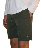 Front of the Bamboo Lined Sabalo Fishing Shorts. These fishing shorts are perfect for long days on the water.