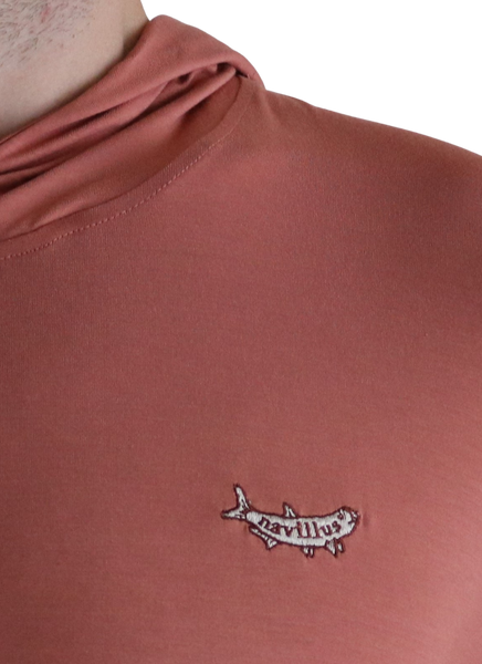 Front logo of the Tarpon Crossover Hoodie in Red.