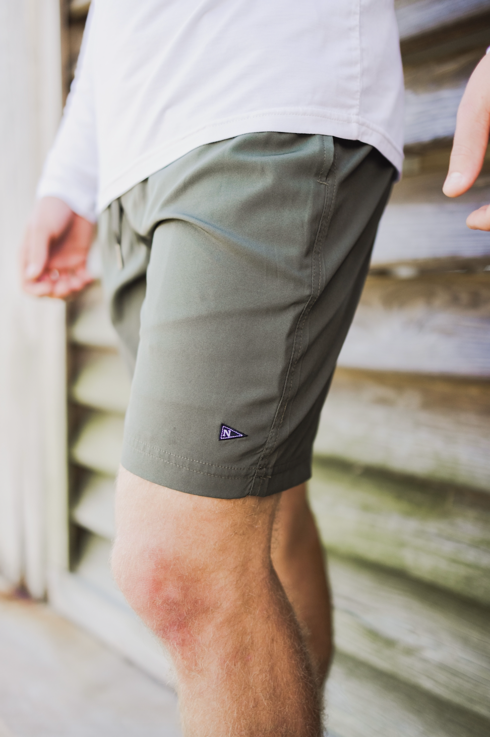 Model wearing the Bamboo Lined Sabalo Fishing Shorts. These fishing shorts are perfect for long days on the water.